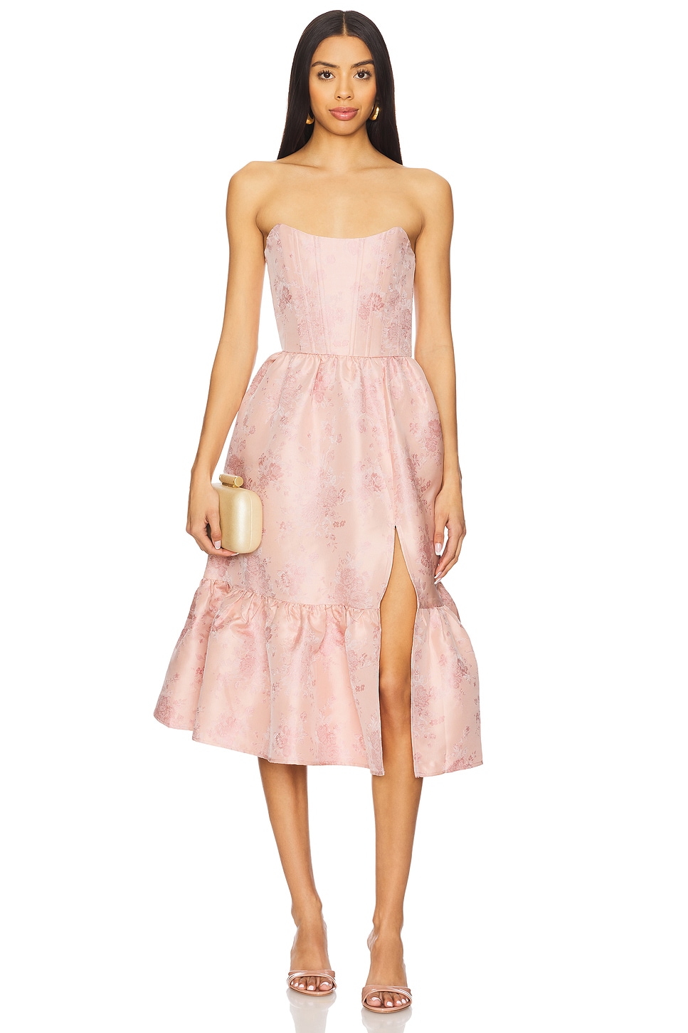 

Платье миди Virginia V. Chapman, light pink windsor brocade