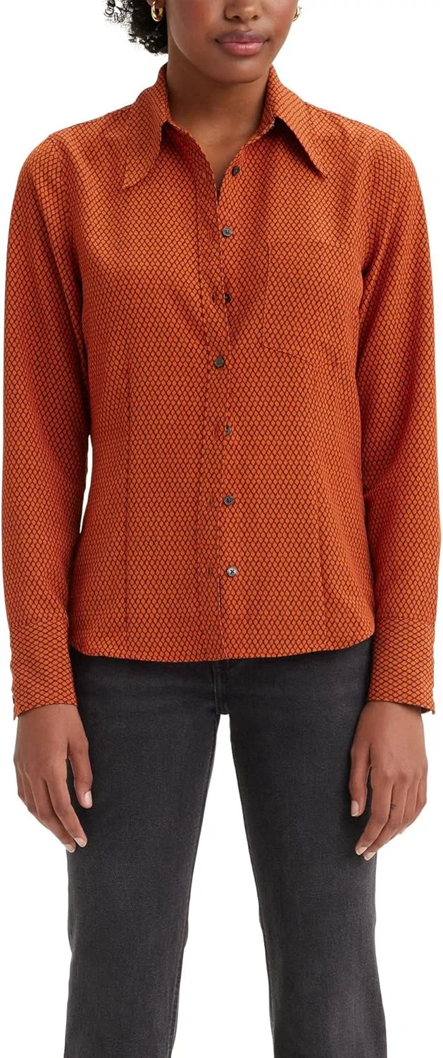 Блуза туника, хлопковая, Jasper, Levi's, темно-коричневый