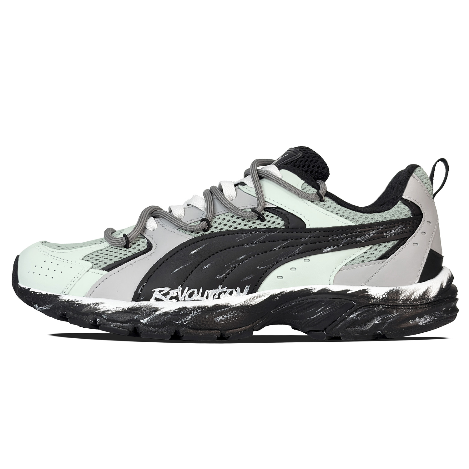 

Milenio устойчивые к истиранию дышащие низкие кроссовки унисекс PUMA, серо-зеленый