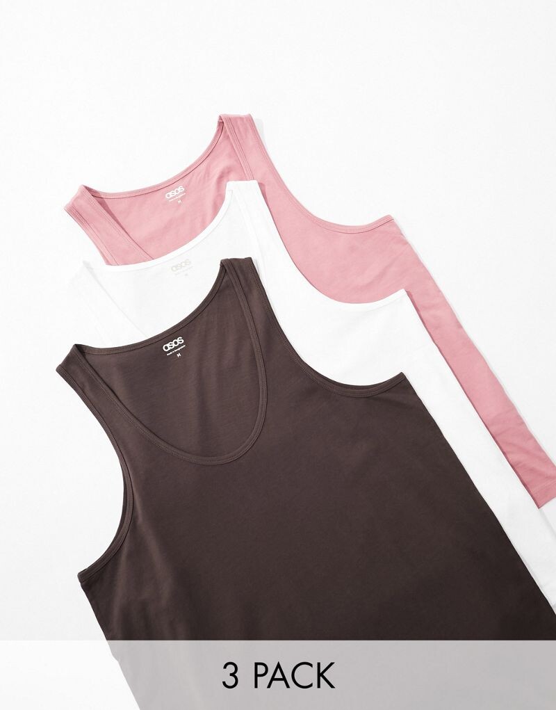 

ASOS DESIGN – комплект из 3 футболок с вырезом «лодочка» разных цветов