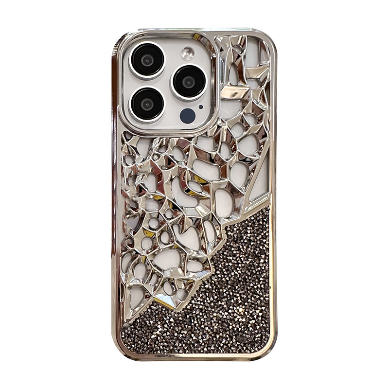 

Чехол для телефона Мексика Mesile, Silver semi-skeleton diamond plated case