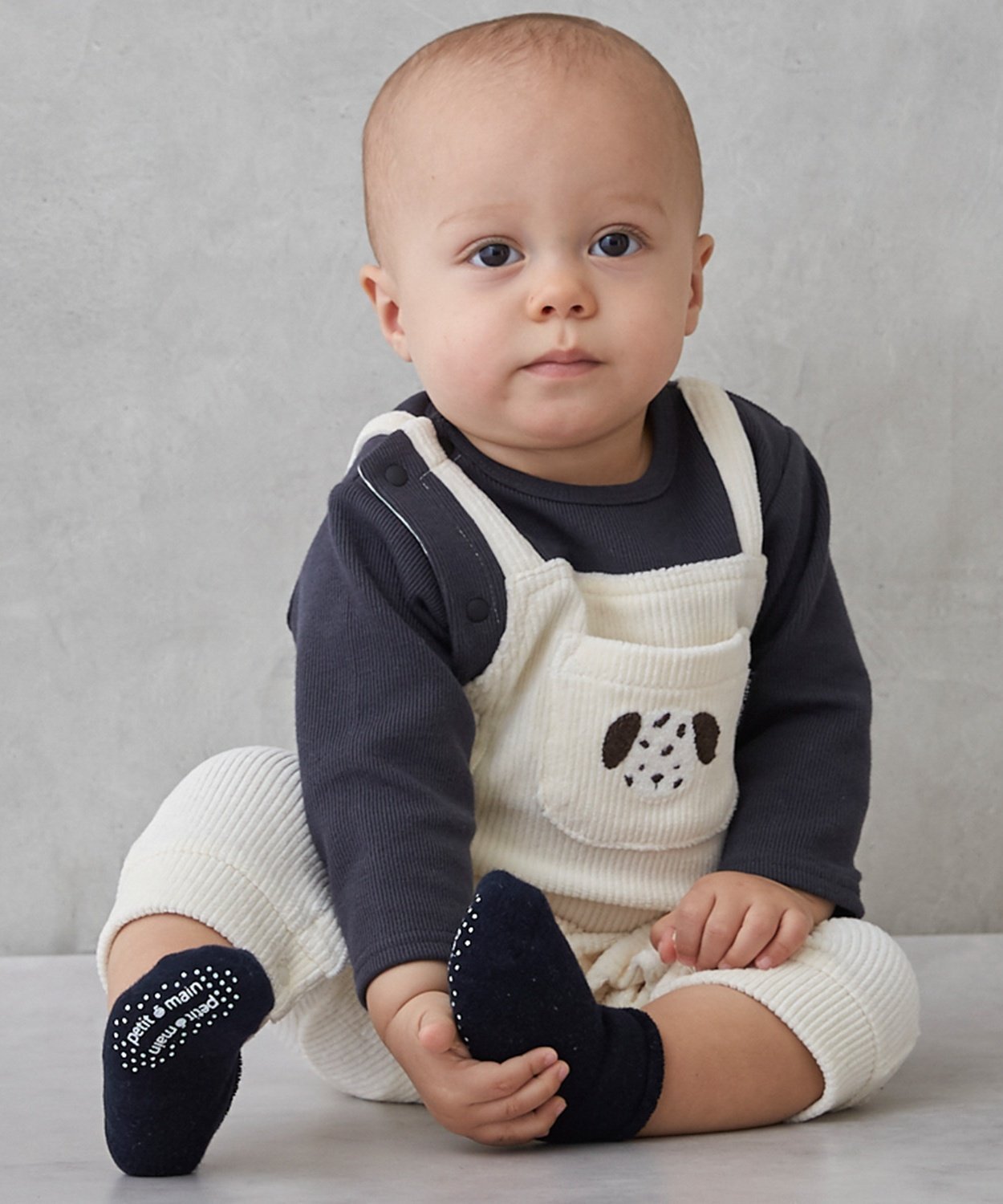 Комбинезон в стиле «салоп» с животными Petit Main, ivory