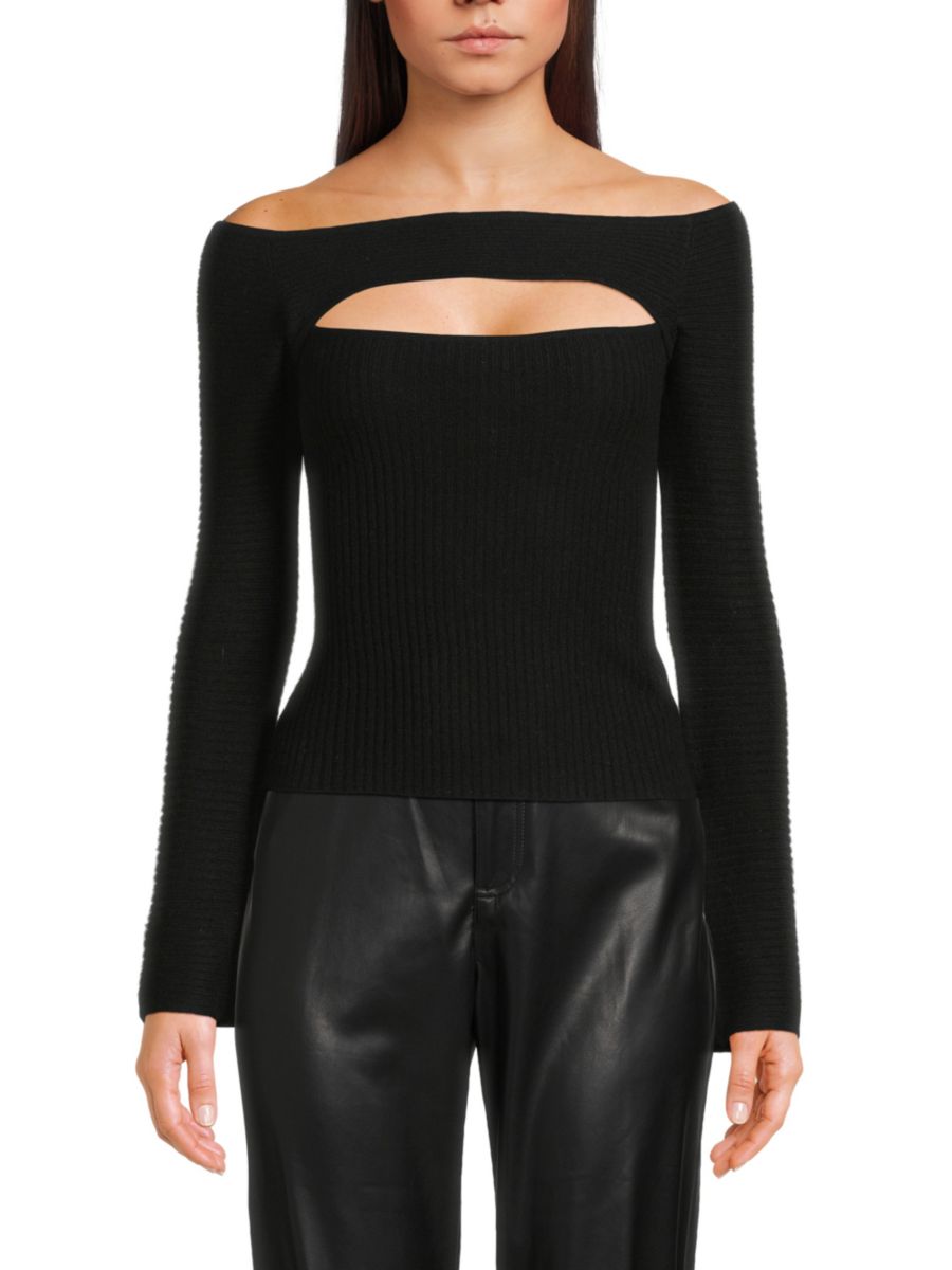 

Кашемировый свитер с вырезом Naadam, черный