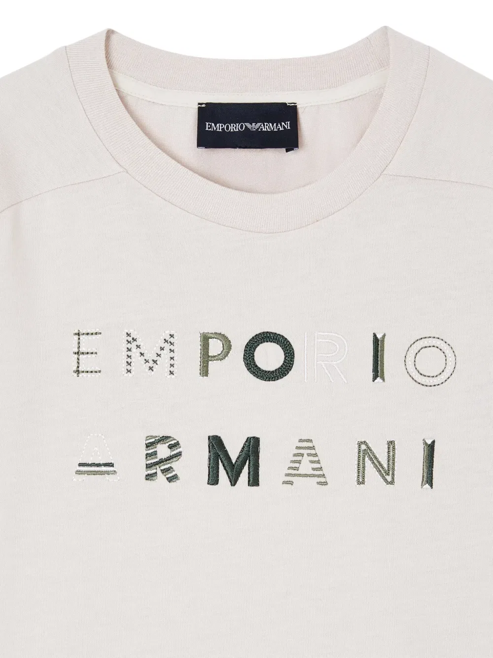 Футболка с вышивкой Emporio Armani Kids, нейтральный — фото 3