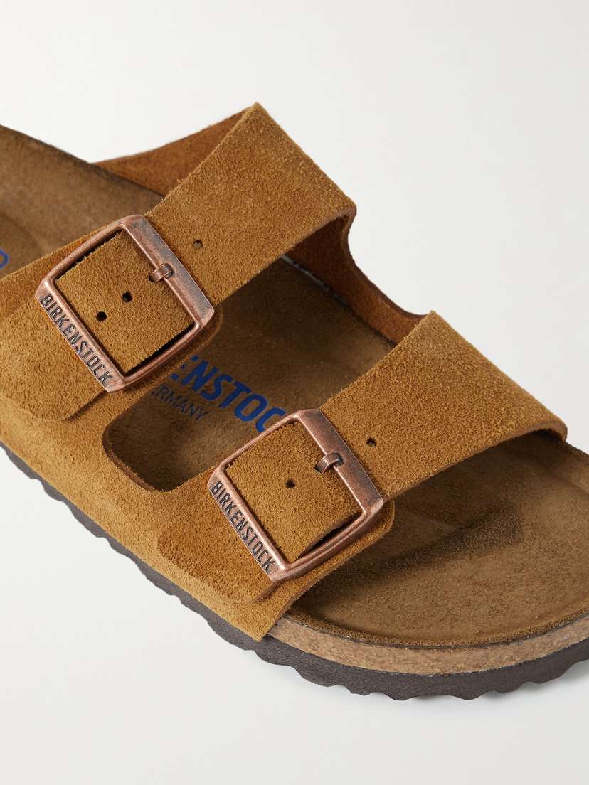 Замшевые сандалии Arizona Birkenstock, коричневый — фото 4