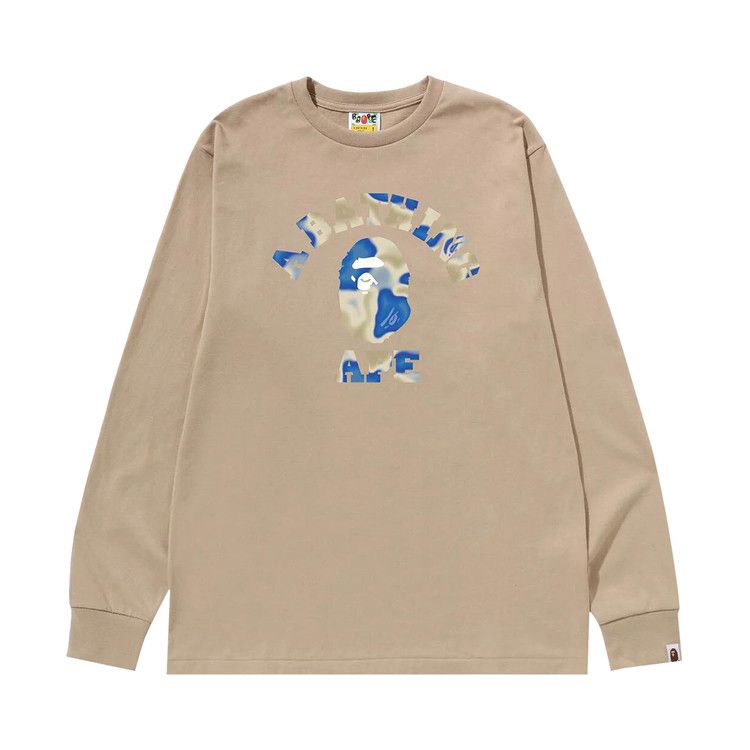 

Футболка BAPE Liquid Camo College Long-Sleeve Tee, Beige