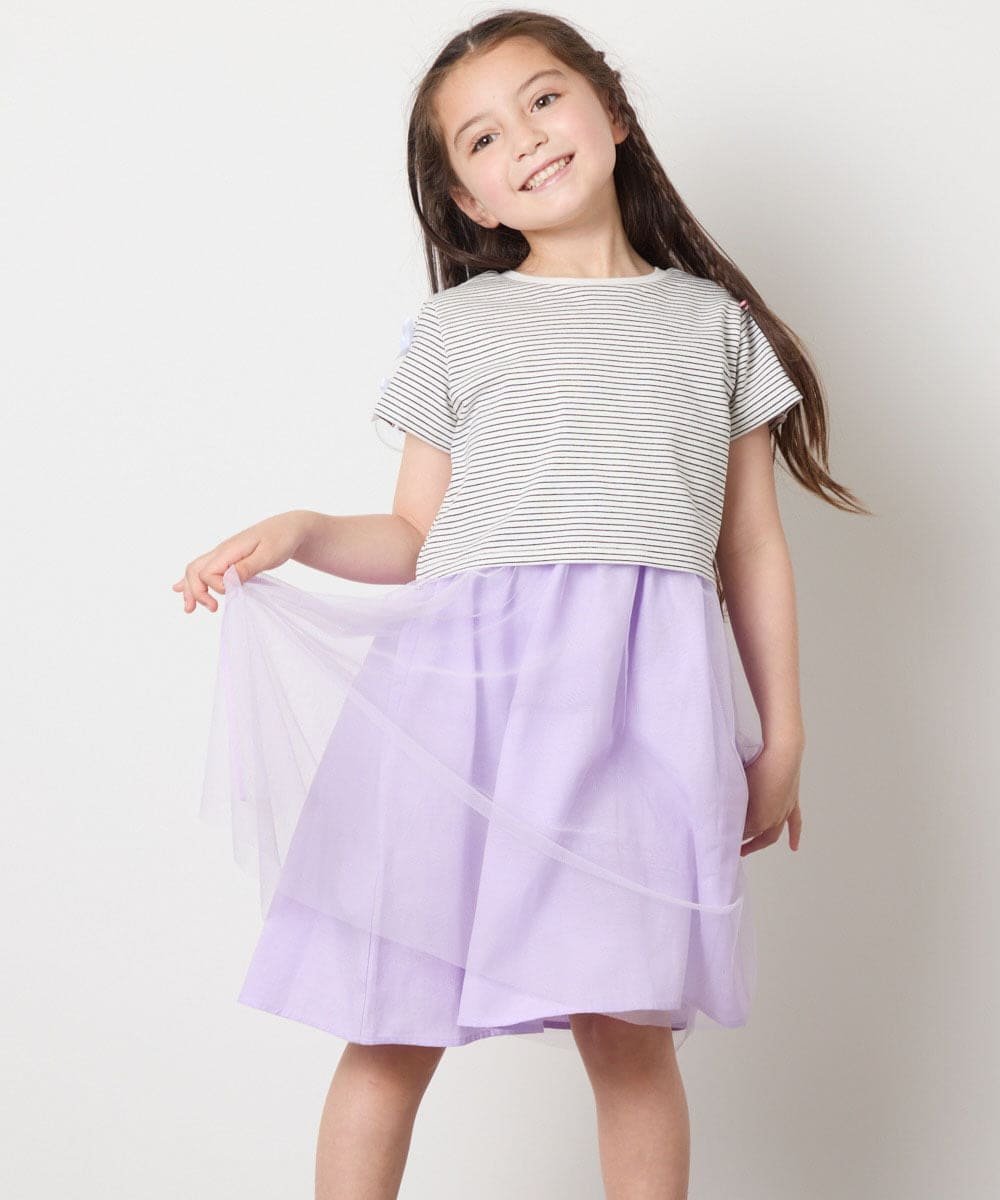 [140-150] Платье с рукавами, ленточкой и тюлем A.V.V, Lavender — фото 2