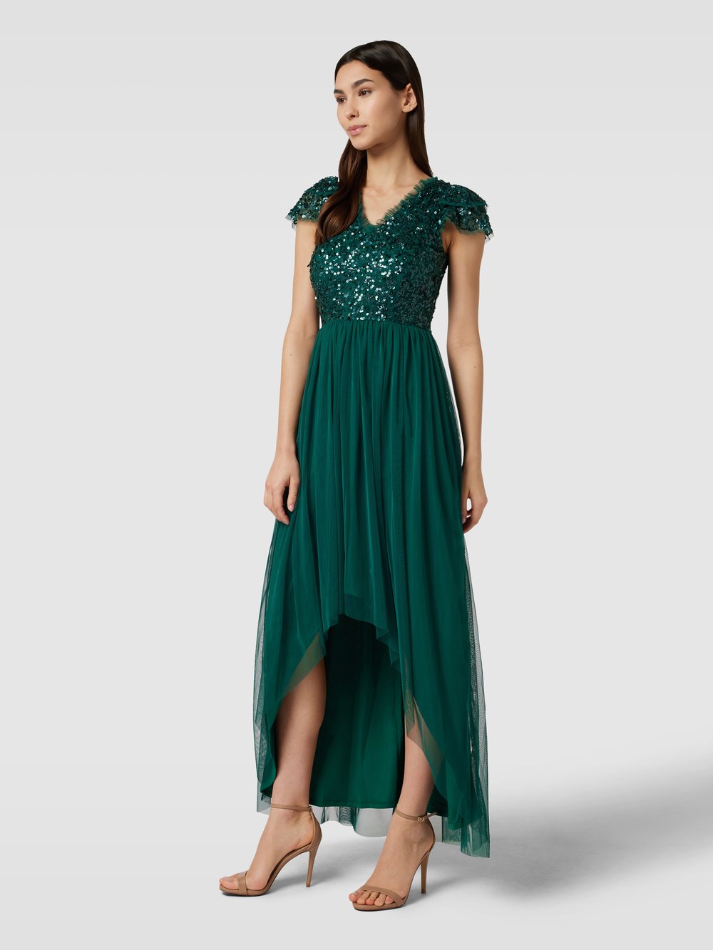 

Вечернее платье с отделкой пайетками LACE & BEADS, зеленый