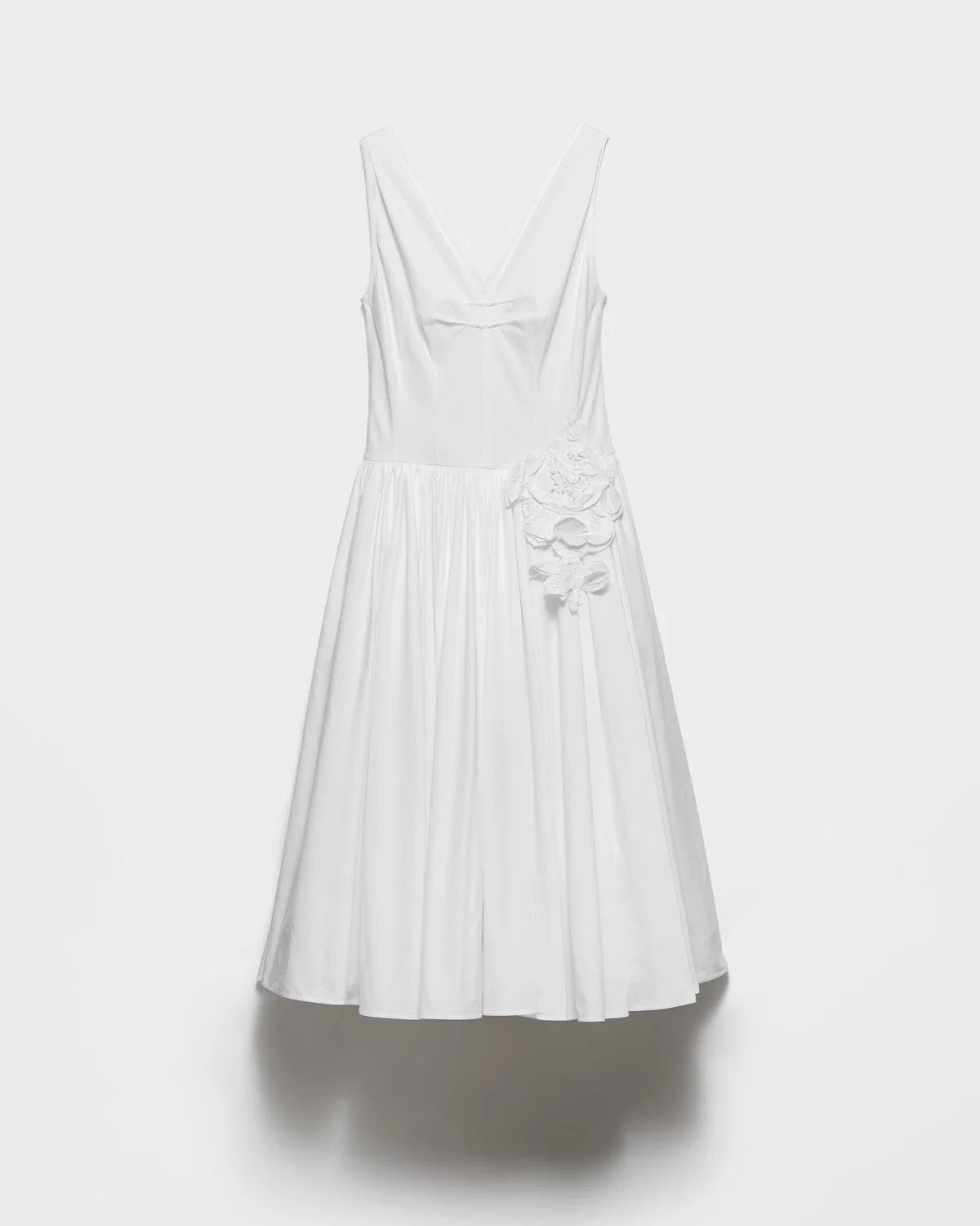 Платье из хлопкового поплина Prada, белый