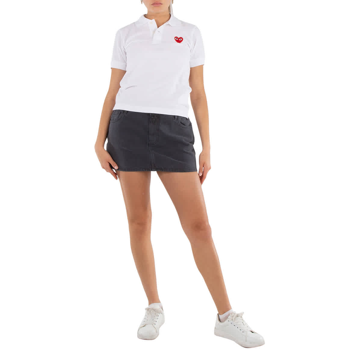 

Cdg Play Поло с нашивкой в виде сердца, белый