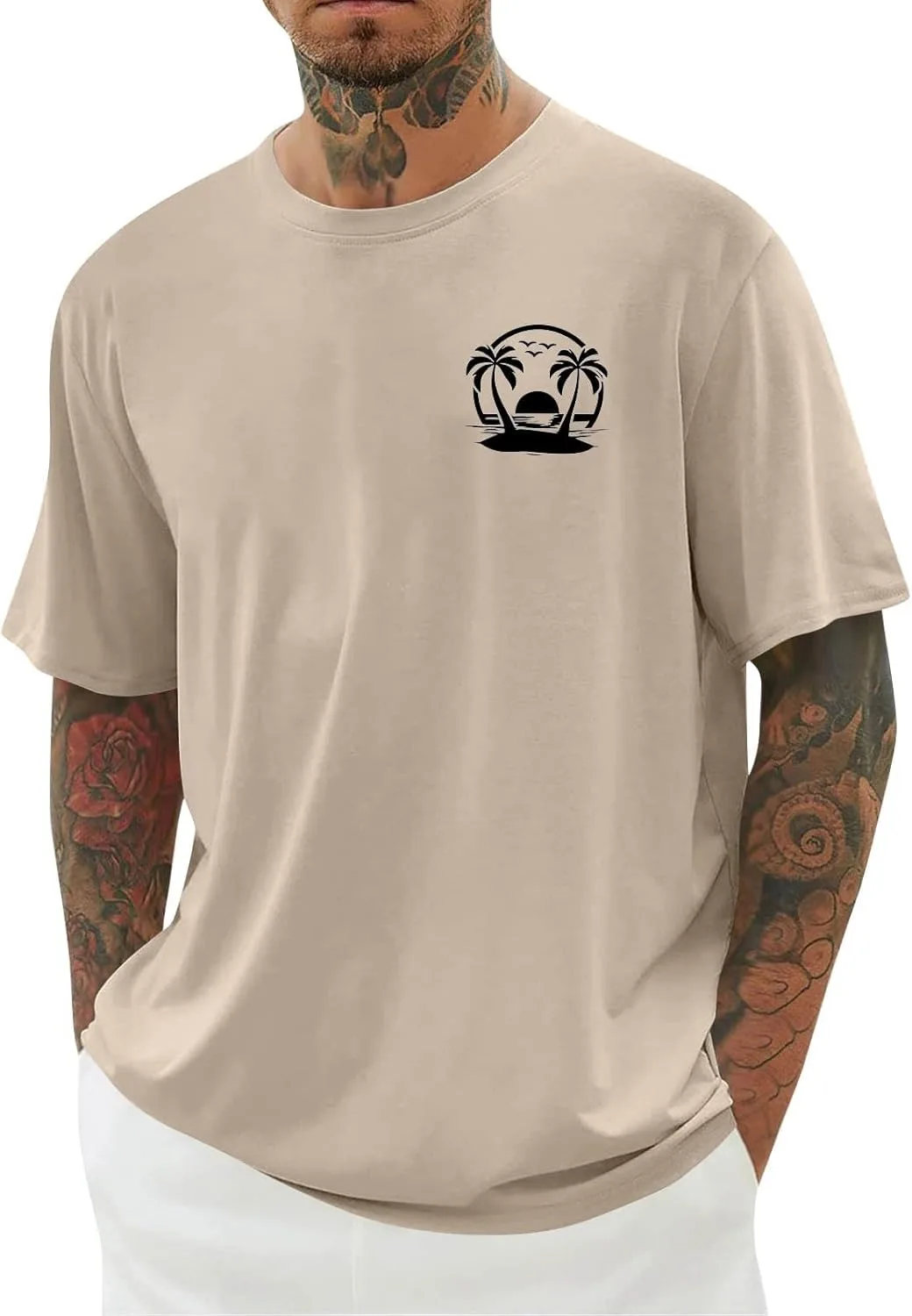 

Футболка с принтом для мужчин Big and Tall, летняя, свободного кроя