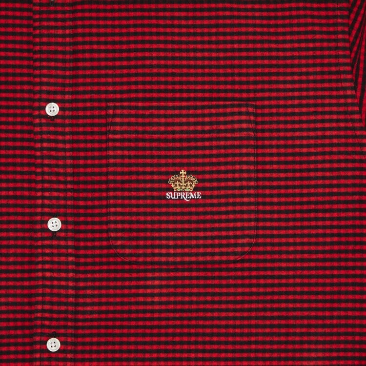 Рубашка Supreme Loose Fit Flannel Oxford Shirt, цвет Red Plaid — фото 3