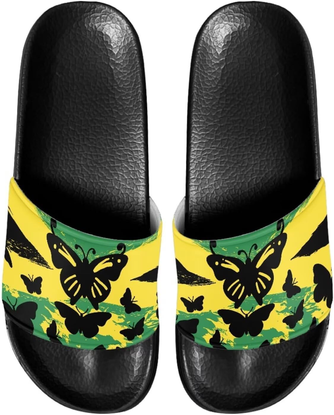 

Домашние шлепанцы JUDENTIDOS, тапочки для ванной, слайдоны, повседневная обувь для мужчин и женщин, Jamaican Flag Butterfly