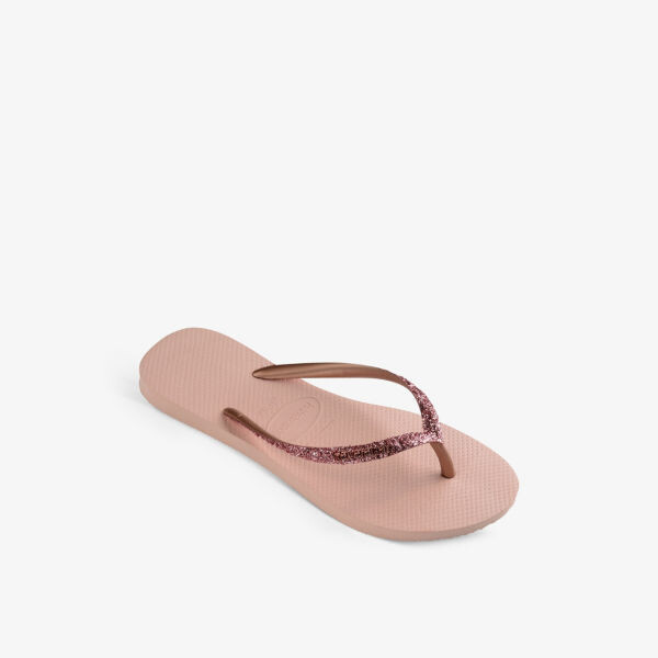 Тонкие резиновые шлепанцы с блестками II Havaianas, розовый — фото 3