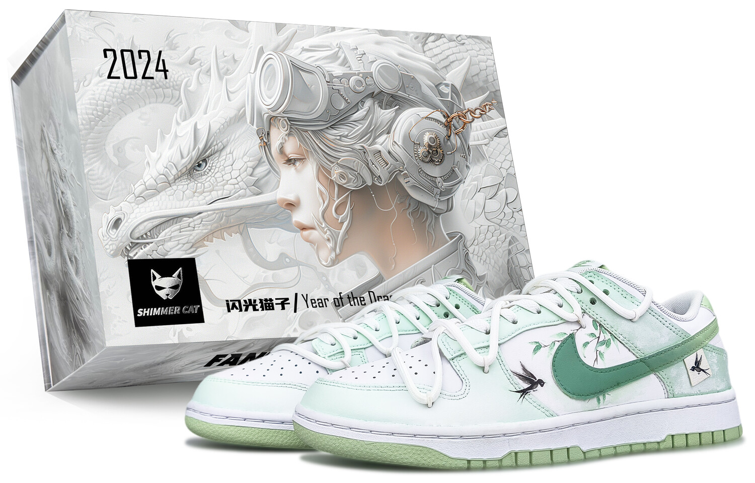 

Кроссовки Nike Dunk Skateboarding Shoes Men Low-top Green/white/black, зеленый