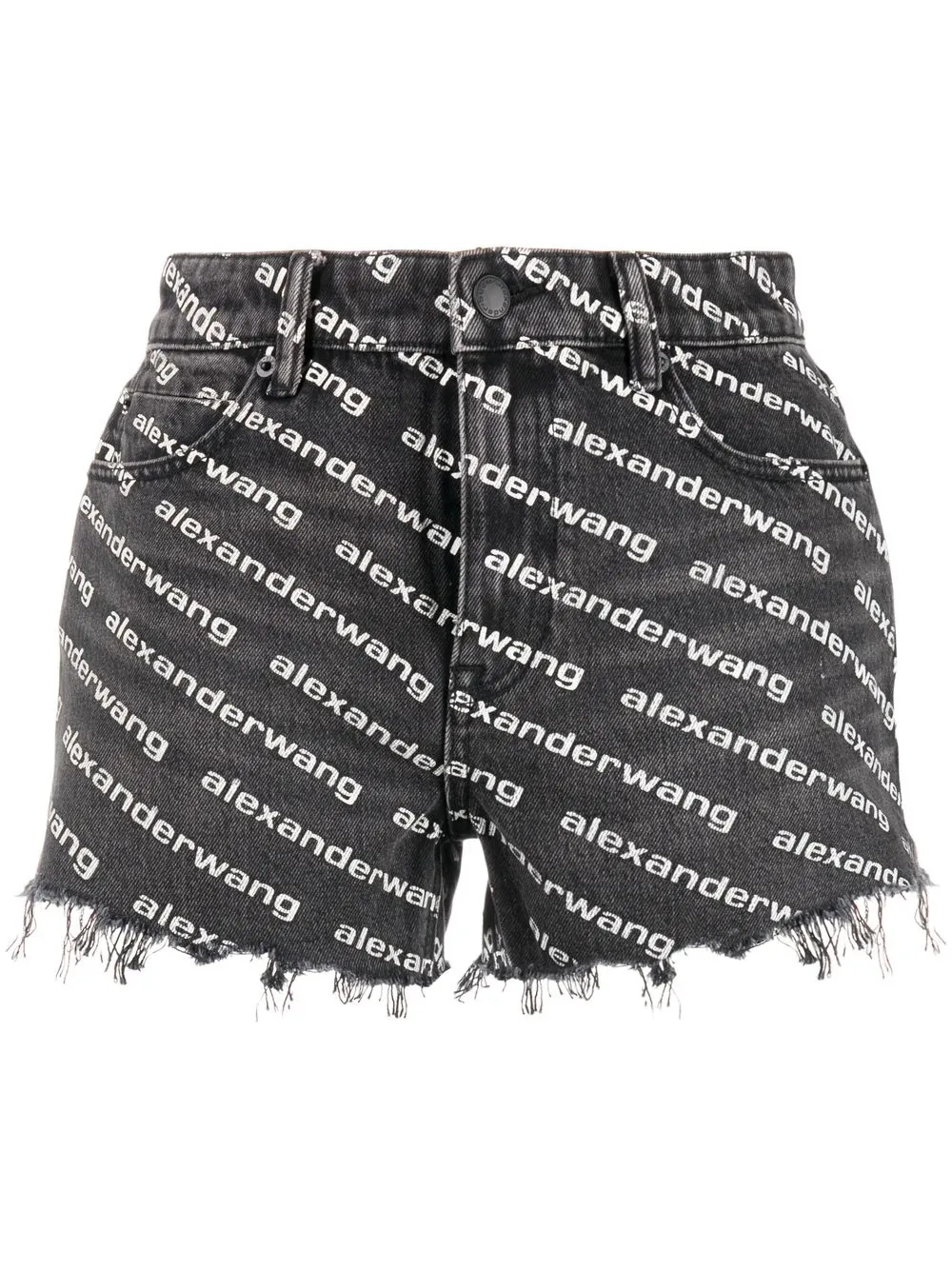 

Джинсовые шорты Bite с логотипом Alexander Wang, серый