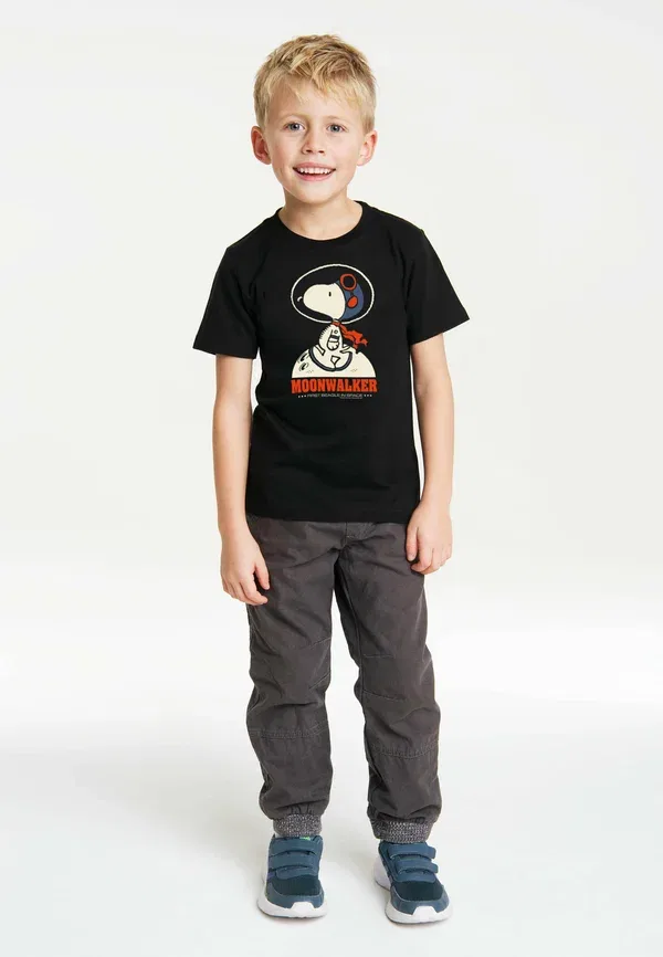 Футболка Snoopy Moonwalker Print T-Shirt Logoshirt, черный — фото 4