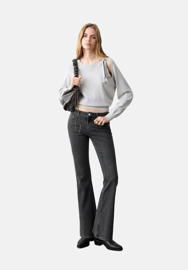 Подростковые расклешенные джинсы Mango Kids, Black Denim