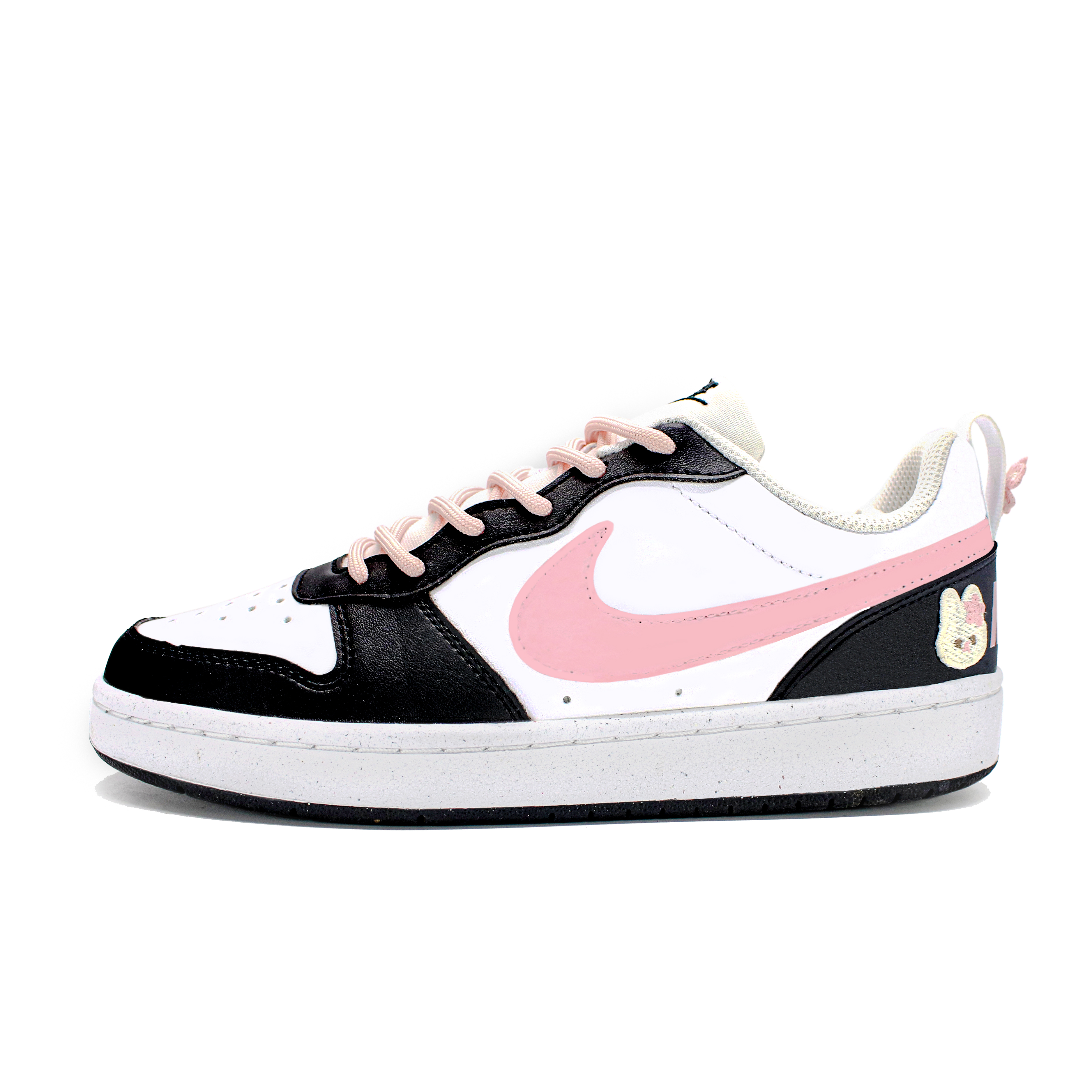 

Nike Детские кроссовки для скейтбординга Court Borough LOW RECRAFT, розовые, белые, черные, подростковые