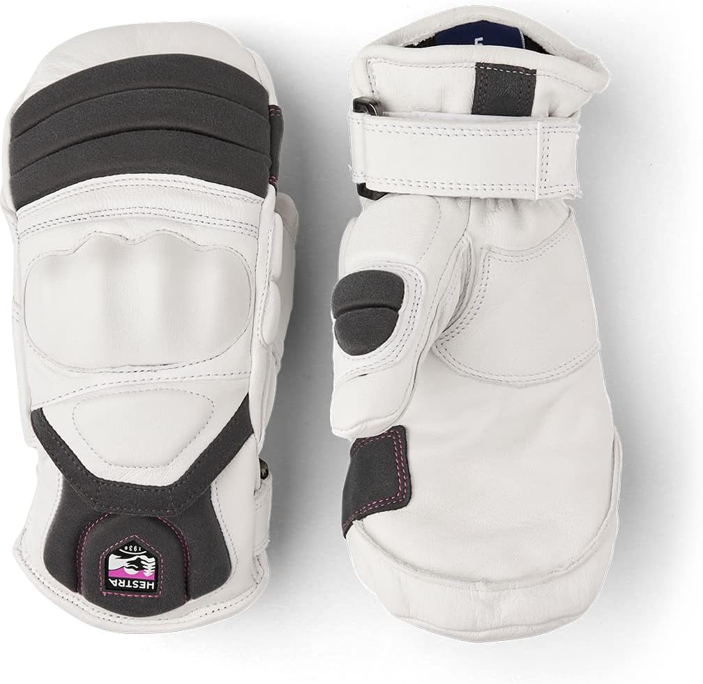 

Детские кожаные варежки Hestra Impact Racing (для детей 4-13 лет) | Утепленные защитные детские варежки для катания на лыжах и зимних видов спорта, White/Cerise