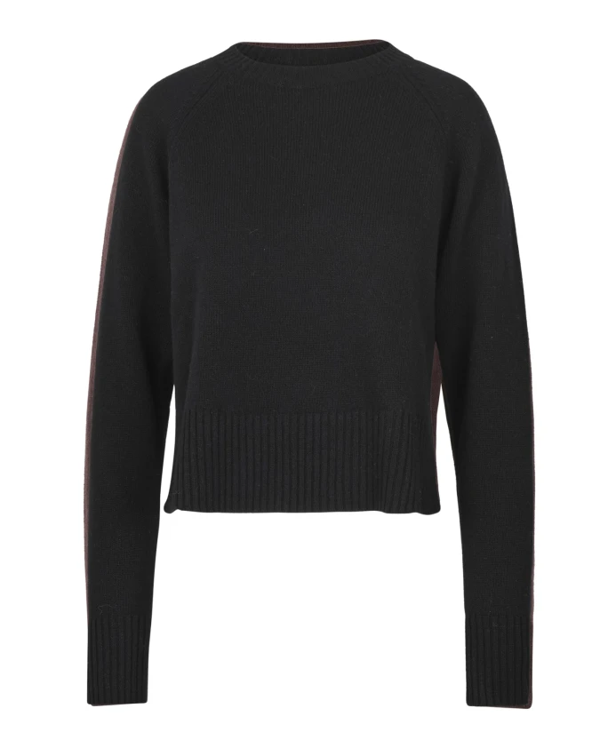 

Шерстяной свитер с круглым вырезом и рукавами реглан Jucca, черный