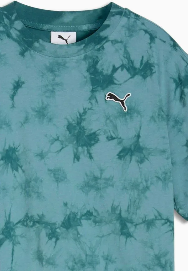 Футболка essentials в стиле casual с принтом тай-дай Puma, Emerald Ice — фото 3