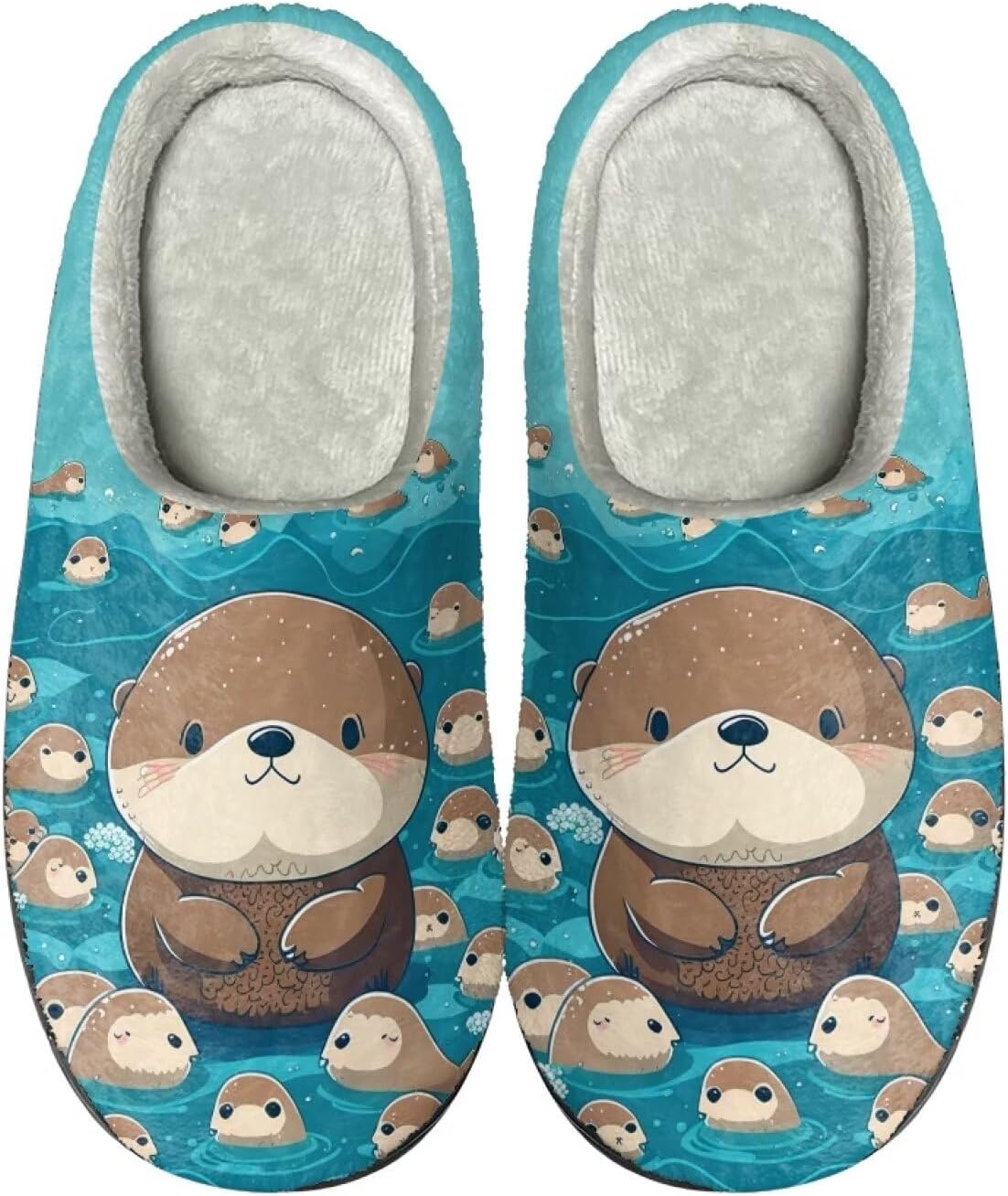 

Тапочки HUIACONG TPR для мужчин и женщин, для дома и улицы, пушистые, унисекс, Otter Bluewater