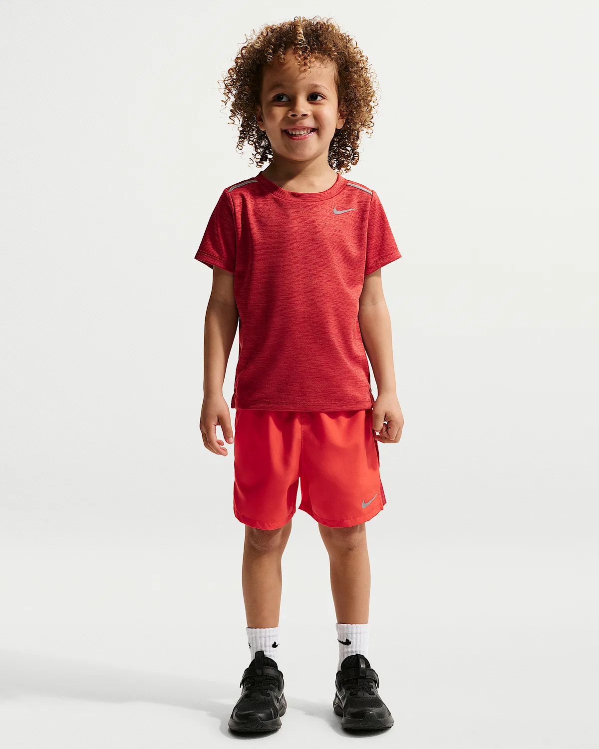 Детский комплект Dri-FIT Miler топ и шорты Nike, Light Crimson