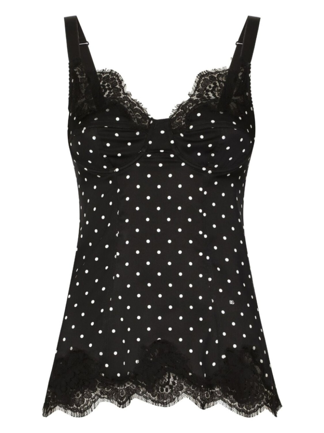 

Dolce & Gabbana топ в горох, черный