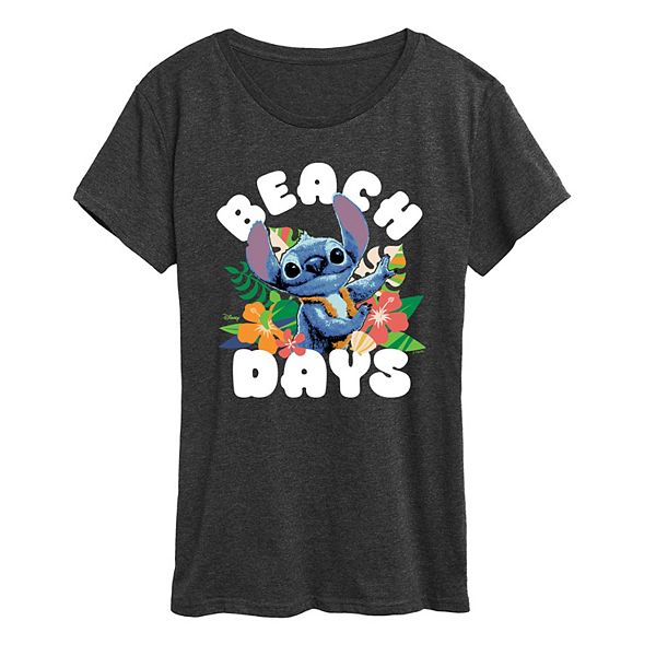 

Футболка Lilo & Stitch Women's Beach Days Disney, Heather Charcoal, Черный, Футболка Lilo & Stitch Women's Beach Days Disney, Heather Charcoal