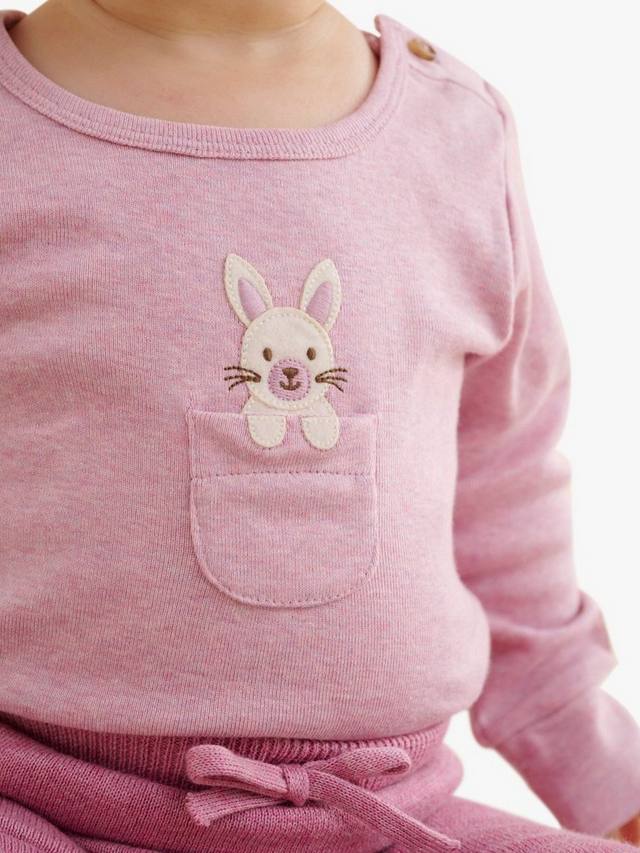 

Детское боди-ку-ку из органического хлопка Purebaby, цвет Marshmellow Melange