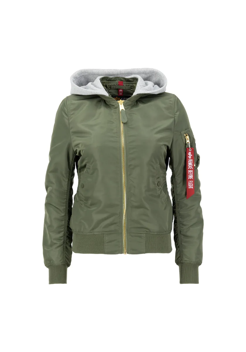 

Куртка-бомбер Alpha Industries " Alpha Industries Women - Куртки-бомберы MA-1 Hooded Wmn", зеленый