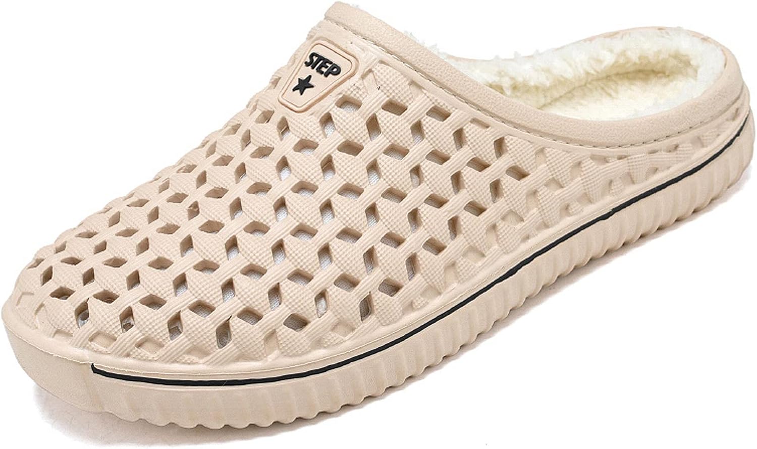 

Мужские и женские теплые тапочки FLIOZY с подкладкой, дышащей сеткой, для дома, зимние, на скользящей подошве, для прогулок и работы в саду, бежевый