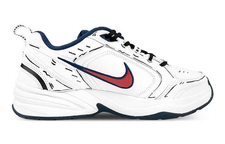 Кроссовки Nike Air Monarch 4 Chunky Sneakers Unisex Low-Top Red — фото 2