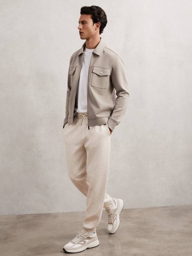 

Брюки-джоггеры Bell Jersey с манжетами и шнурком Reiss, Oatmeal