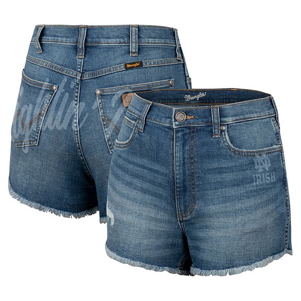 

Женские синие шорты Notre Dame Fighting Irish Retro High Rise Cut-Off Colosseum X Wrangler