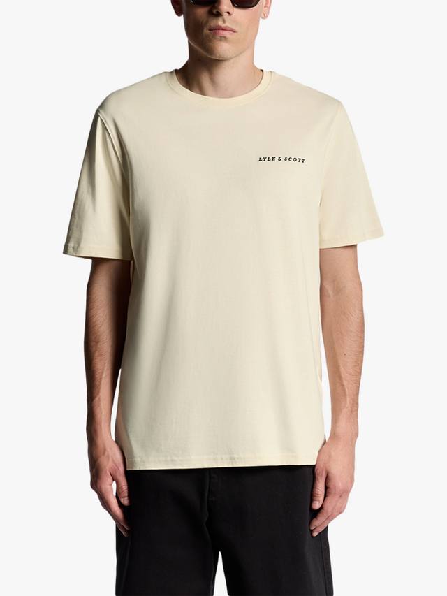 

Хлопковая футболка Script Lyle & Scott, Foam