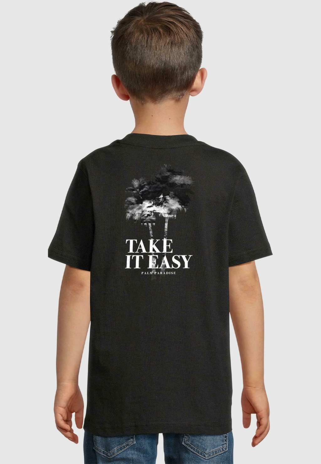 

Футболка с принтом TAKE IT EASY PALM PARADISE Mister Tee, черный