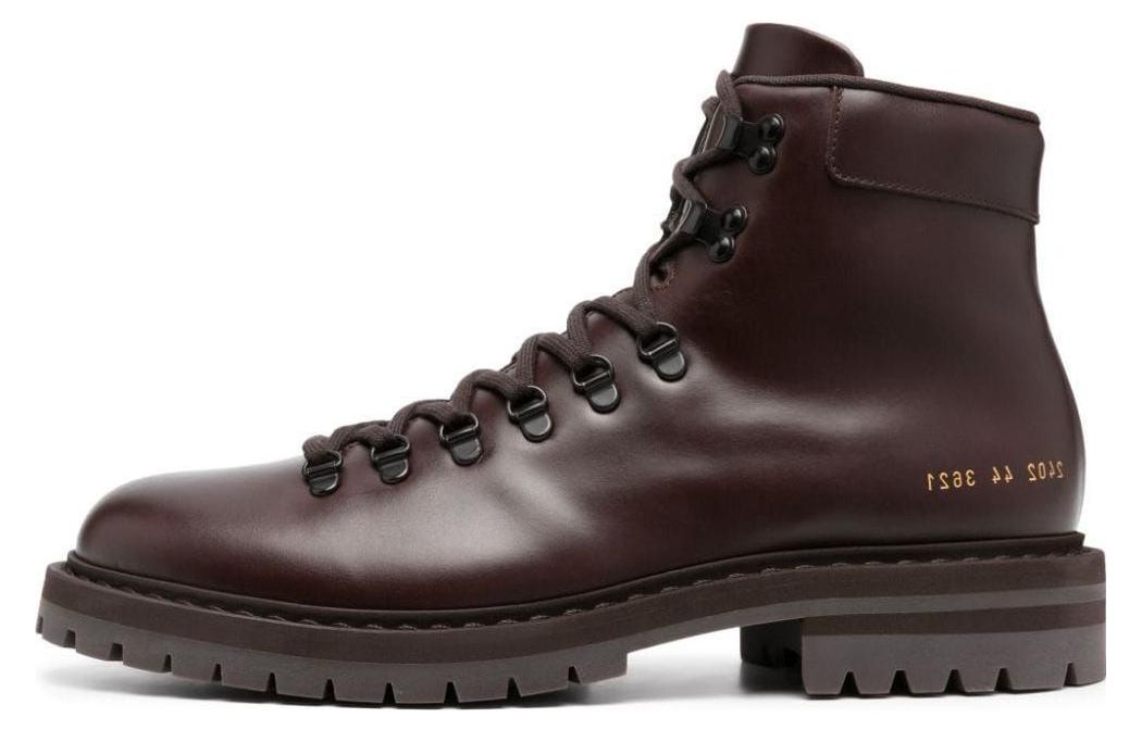 

Кожаные ботильоны на шнуровке COMMON PROJECTS, коричневый