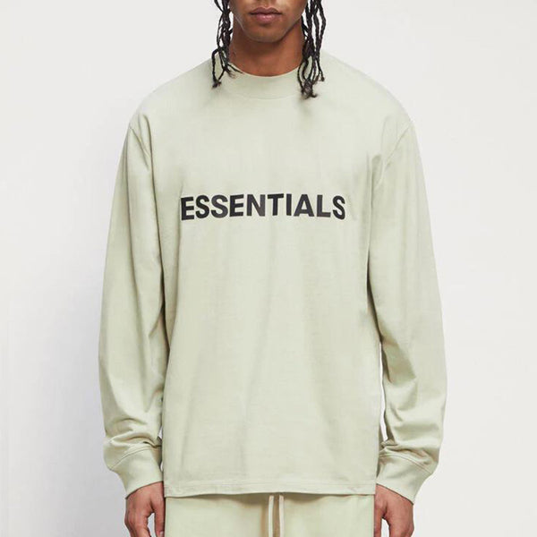 Футболка fw20 long sleeve logo tee 'sage' Fear Of God Essentials, зеленый — фото 4
