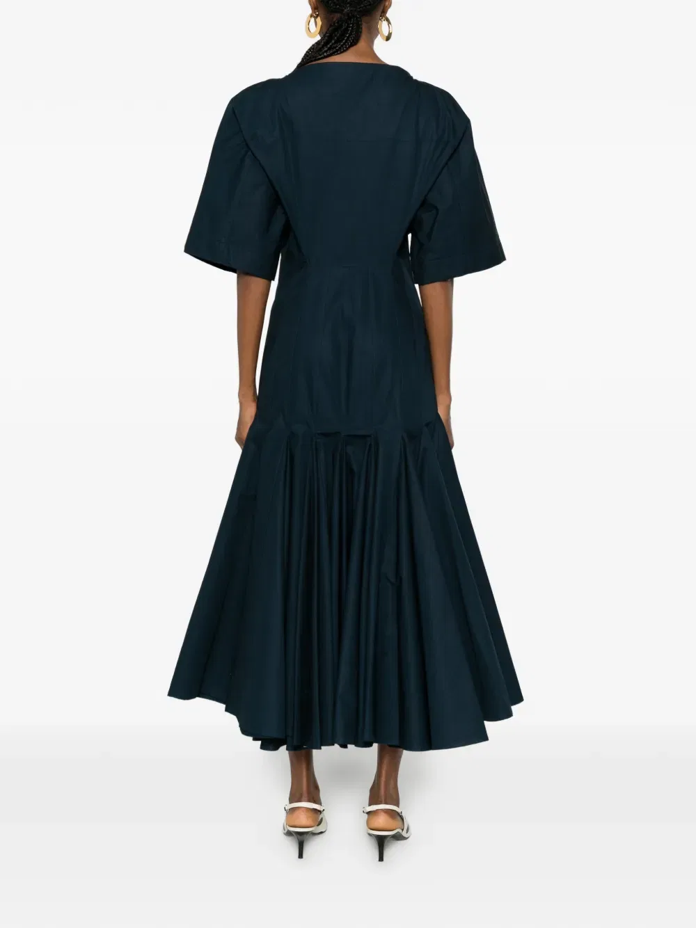Платье-миди А-силуэта с короткими рукавами Jacquemus, синий — фото 4