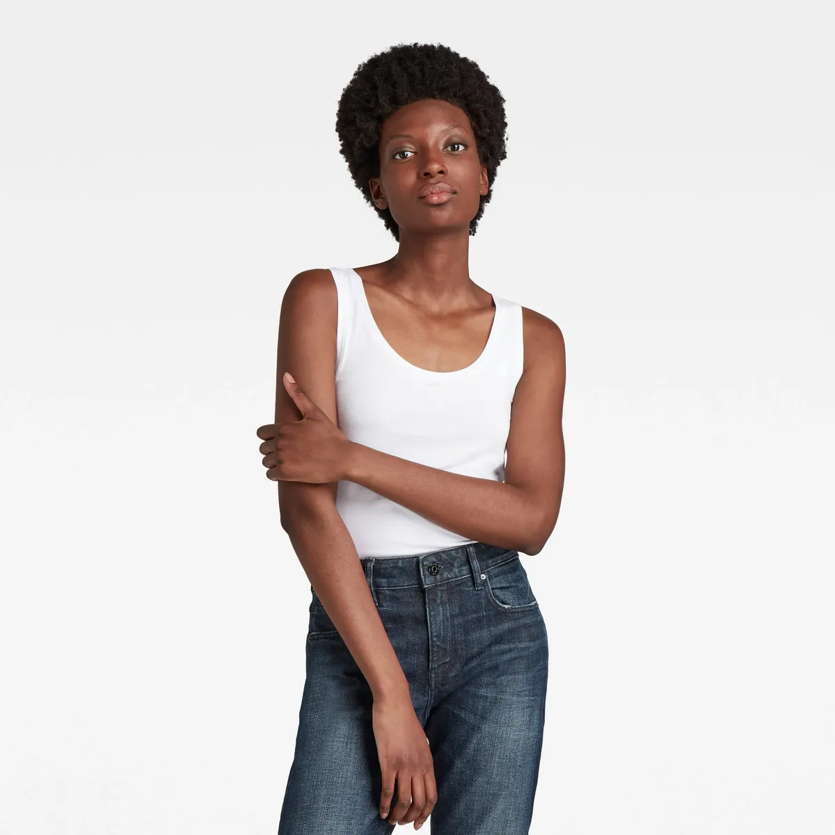 

Майка G-Star RAW с нежной вышивкой, белый