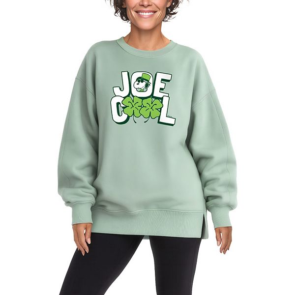 

Женский оверсайз флисовый свитшот peanuts joe cool clovers Licensed Character, Seafoam