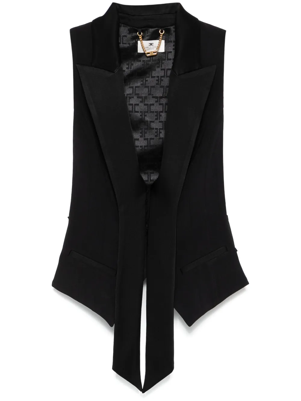 

Креповый жилет Elisabetta Franchi, черный