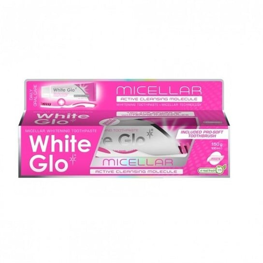 

Мицеллярная отбеливающая зубная паста 150г/100мл + зубная щетка White Glo, Micellar Whitening Toothpaste