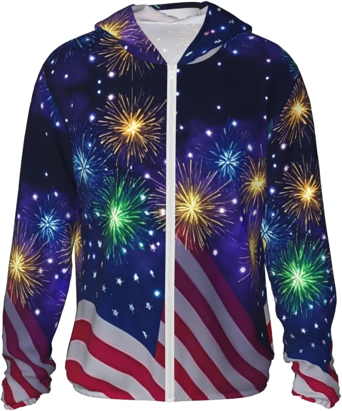 

Толстовка с принтом Firework Flag 4th of July для защиты от солнца TONAUA