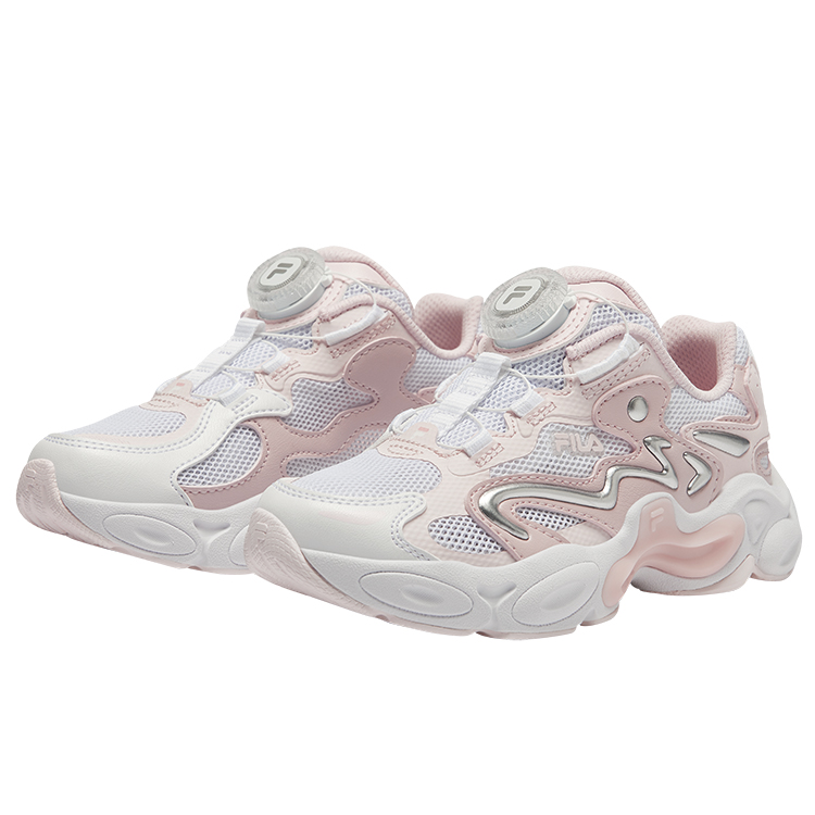 FILA KIDS Детские кроссовки BOA с нескользящей подошвой Fila, белые/розовые, гуашь, для детей от 3 до 7 лет — фото 3