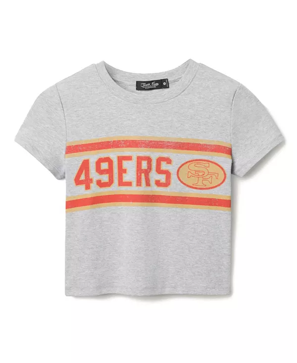 

Женская детская футболка с символикой команды NFL "Сан-Франциско 49ерс" Junk Food Clothing, серый