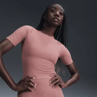 

Футболка Nike Zenvy Rib, цвет Canyon Pink/White