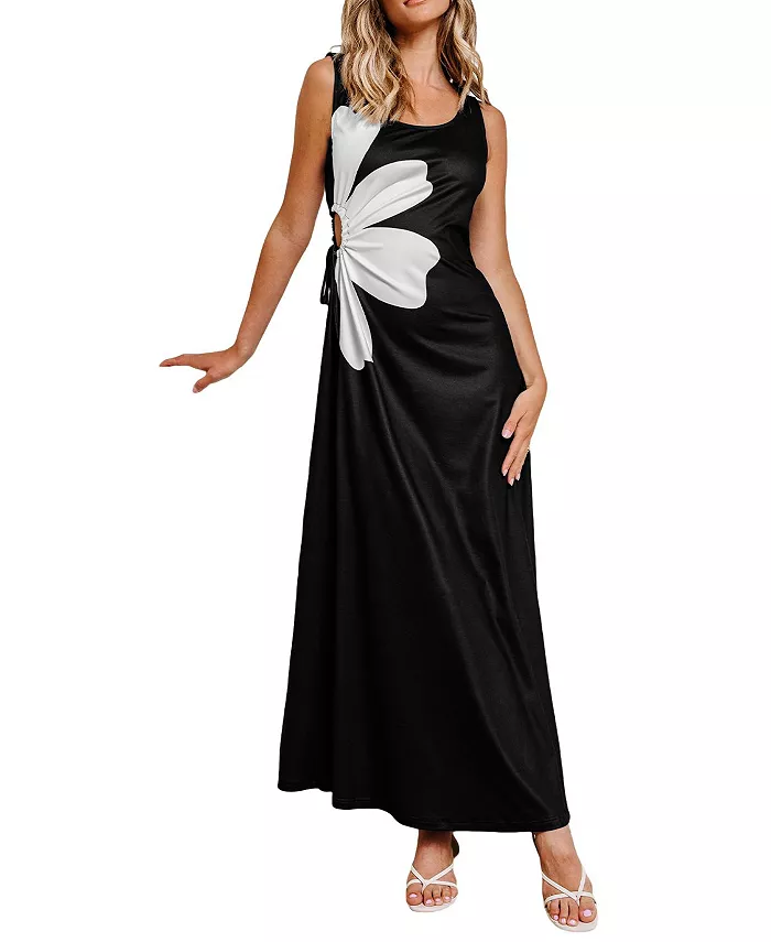 

Женское вечернее платье макси с цветочным принтом Cupshe, черный